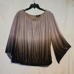 Roz & Ali – XL Sparkle Chiffon Ombre Blouse